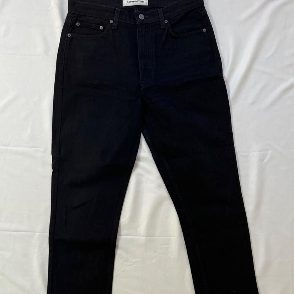 Reformation Women's Black and Navy Jeans
